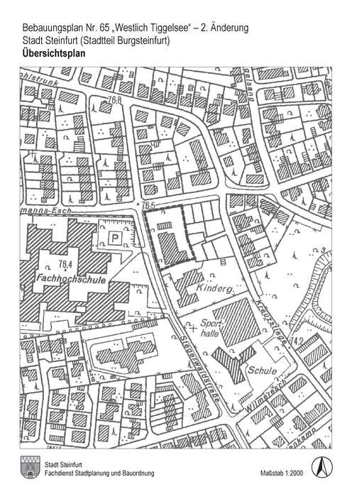 Übersichtsplan BPlan 65 - westlich Tiggelsee - 2. Änderung