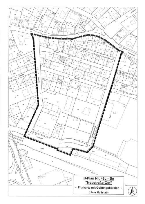 Flurkartenausschnitt BPlan 48c - Neustraße-Ost