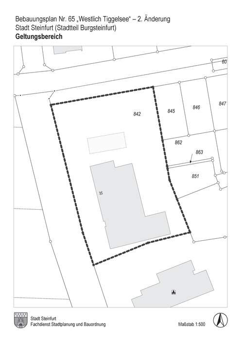 Flurkartenausschnitt BPlan 65 - westlich Tiggelsee - 2. Änderung