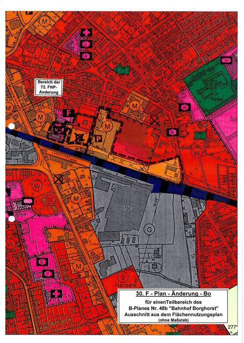 30. Flächennutzungsplanänderung für einen Teilbereich des Bebauungsplanes Nr. 48b "Bahnhof Borghorst" (Steinfurt Borghorst)