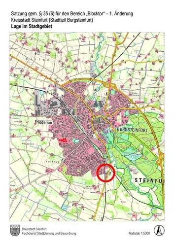Übersichtsplan Außenbereichssatzung "Blocktor" - 1. Änderung Übersichtsplan Außenbereichssatzung "Blocktor" - 1. Änderung