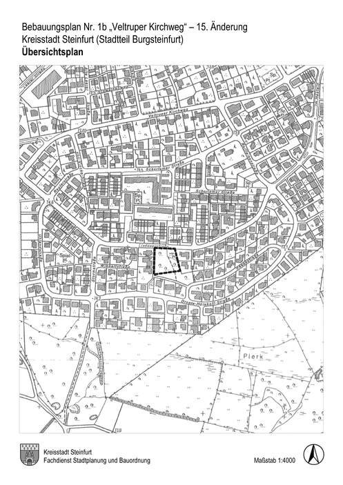 Übersichtsplan BPlan Nr. 1b - Veltruper Kirchweg - 15. Änderung